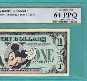 1 $ 1989 Disney Dollar Mickey PCGS 64PPQ - Bild 1 von 3