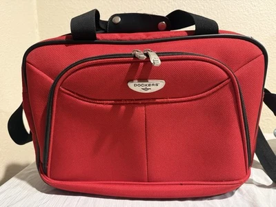 Bolso de Lona DOCKERS Viaje Fin de Semana 15x10" Rojo Equipaje de Mano Correa Ajustable Bandolera Foto 1 de 4