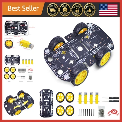 4WD Smart RC Car Chassis Kit for Arduino/Raspberry Pi DIY with TT Motor - Image 1 of 4