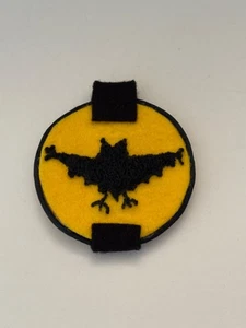 NOS Vintage Handmade Chenille Felt Bat Halloween Patch Yellow & Black - Picture 1 of 5