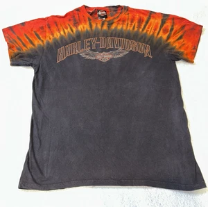 Harley Davidson Tie Dye Topeka Kansas Double Sided Graphic T Shirt Size Large - Picture 1 of 7