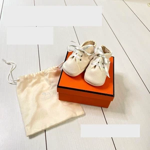 Hermes Baby Schuhe Wolle Angora Beige Krippe Booties 9,5 cm mit Staubbeutel Frankreich Neu - Bild 1 von 12