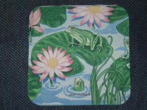 6 fabric pieces 8"x8" - FROGS & LILY PADS - printed for potholders  - Picture 1 of 1