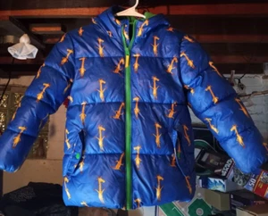 Toys R Us Little Boys Heavy Weight Giraffe Print Puffer Coat Jacket Size 7 - Picture 1 of 6