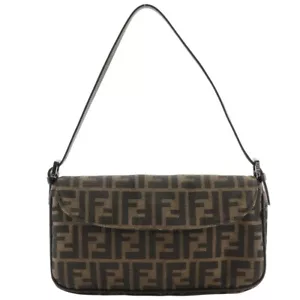 FENDI Zucca Shoulder Bag Brown Nylon canvas Women - Picture 1 of 12