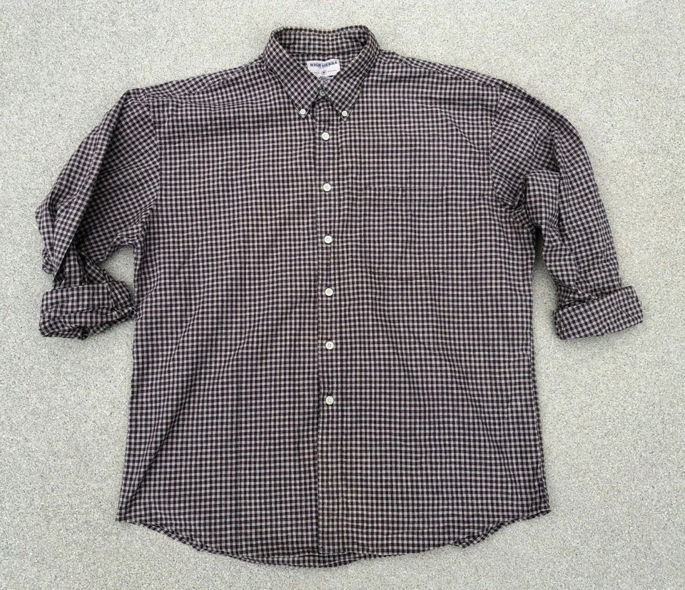 High Sierra Men's Vintage Plaid Brown Button Down Thick Denim Shirt Sz X-Large  - Image 1 of 3