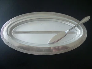 Vintage 'C.G.H.g.' Oval Shape Glass Lined Silver Plated Foie Gras / Pate Server - Picture 1 of 17