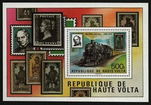 Obervolta 1979 - Mi-Nr. Block 53 ** - MNH - Eisenbahn / Trains - Rowland Hill - Bild 1 von 1