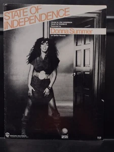 DONNA SUMMER Sheet Music State Of Independence Piano Guitar R&B 1982 Ex Cond. - Picture 1 of 5