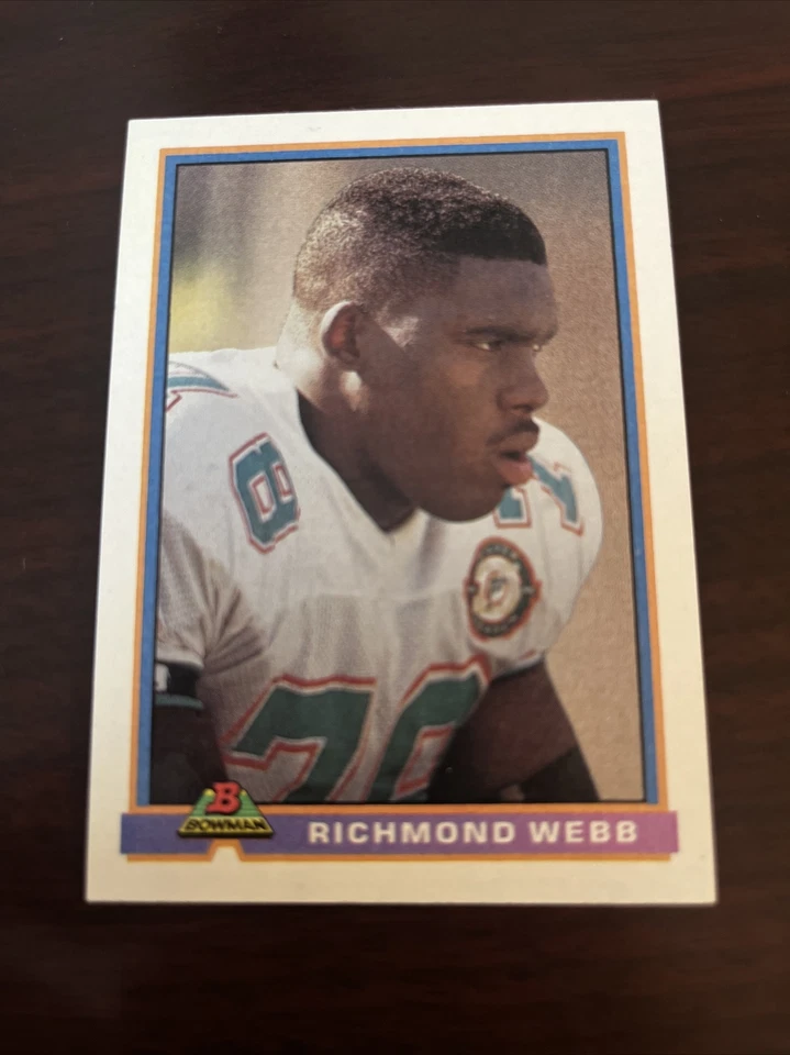 1991 Bowman Richmond Webb RC Rookie #296 Miami Dolphins Texas A&M - Image 1 of 1