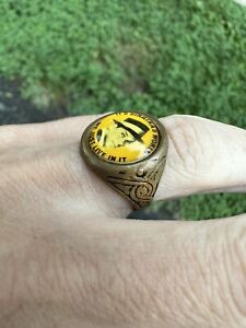 RARE '60s Frank Sinatra Adjustable Ring "Sinatra's World - We Just Live in it!"