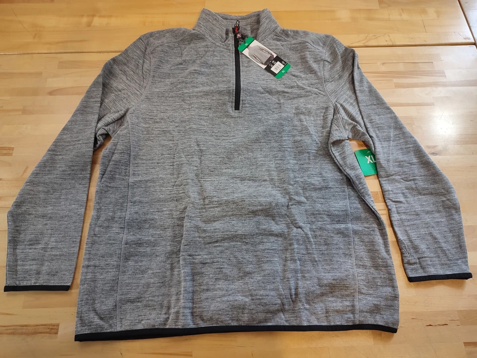 Gray Avalanche Men's Lightweight Fleece 1/4 Zip Pullover Mock Neck XL