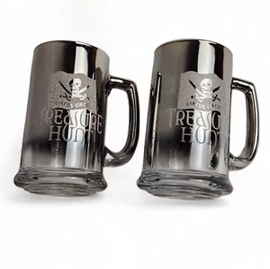 Set 2 bicchieri da birra Circus Circus Reno Stein caccia al tesoro 14 oz glitter fumè - Foto 1 di 10