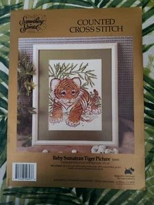 Baby Sumatran Tiger Cross Stitch Kit 9"x12" by Something Special # 50693 - Picture 1 of 6