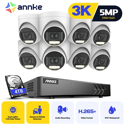 Cámara de vigilancia ANNKE 5MP DVR AI con audio visión nocturna a todo color acceso remoto