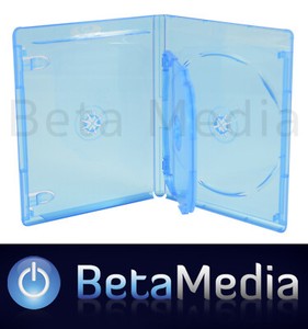 5 x Blu Ray Quad 14mm Quality Cover Cases with logo - Holds 4 Bluray Discs