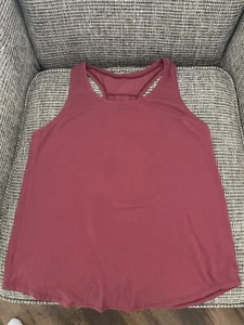 Lululemon Love Tank Pleated Burgundy Size 6 Pima Cotton Used Once - Picture 1 of 4