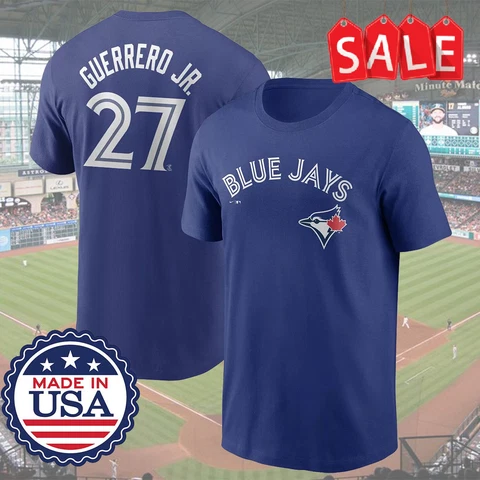 HOT Unisex's Vladimir Guerrero Jr. Royal Toronto Blue Jays Name & Number T-Shirt Cover