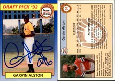 Garvin Alston Signed 1992 Front Row Draft Picks #54 Card Colorado Rockies