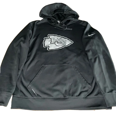 Nike Kansas City Chiefs Therma Pullover Hoodie Men's Large Gray Silver Cover