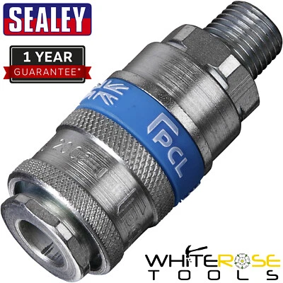 Sealey Air Coupler Male Quick Coupling Body Compressor Connector 1/4" BSPT AC01 - Image 1 of 4
