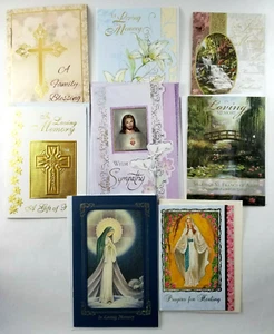 Lotto misto 8 biglietti di auguri religiosi vintage in memoria d'amore - Foto 1 di 12