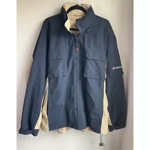 Vintage Chaps Men's XL Windbreaker Full Zip Jacket Hidden Hood Retro Y2K - Picture 1 of 16
