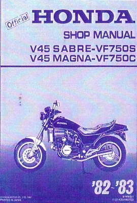 OEM Service Repair Manual 82-83 Honda Sabre, Magna V45 vf750 s/c COMB BOUND