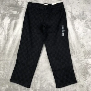 SO Jeans vita alta elasticizzato dritto donna taglia 13 nero modello a scacchi 31x27,5 - Foto 1 di 14