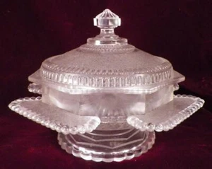 EAPG Albion Butter Dish & Lid Bryce Walker Clear Glass 1881 Excellent Condition - Picture 1 of 11