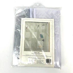 Creative Bath Products Shower Curtain Liner 70"x72" Pockets Clear PVC Storage - Picture 1 of 8