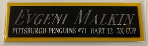 EVGENI MALKIN PENGUINS NAMEPLATE AUTOGRAPH Signed HOCKEY STICK PUCK JERSEY PHOTO - Picture 1 of 4