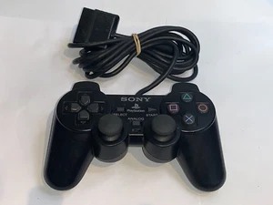 GENUINE SONY PLAYSTATION 2 DUALSHOCK 2 WIRED CONTROLLER IN BLACK  - Picture 1 of 6