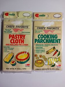 Cadie Pastry Cloth & Rolling Pin Cover + Parchment Paper Vintage