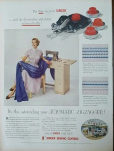 1955 vintage singer sewing machine Cente print ad. Post World War II - Picture 1 of 1