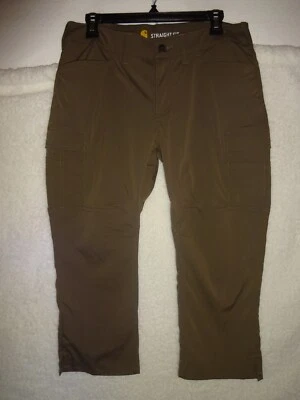Carhartt Rugged Flex Relaxed Fit Canvas Work Capri Pants Sz 8 Regular Green (CG) - Image 1 of 4