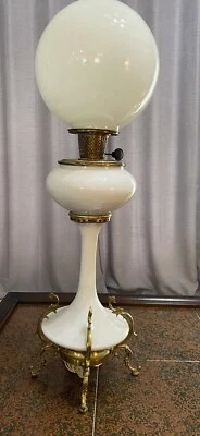 Lámpara de huracán Hollywood Regency de vidrio doble globo alto Foto 1 de 4