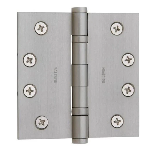 Baldwin 10411501 4″ Square Ball Bearing Hinge in Satin Nickel - Image 1 of 1