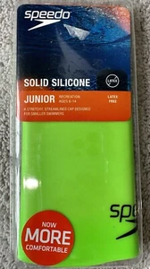 Gorra de baño de silicona sólida Speedo Junior 6-14 más cómoda nueva impactante lima talla - Imagen 1 de 2