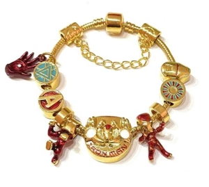 Iron Man Bracciale Snake Tony Stark Avengers Metallo Nichel Free Love You 3000 - Picture 1 of 3