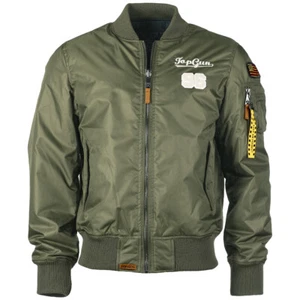 Mil-Tec Top Gun Flight Jacket Tomcat Windbreaker Warm Reversible Olive Drab - Picture 1 of 6