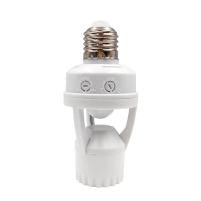 Motion Sensor Light Socket E26/E27 Smart Bulb Holder Adapter Porch Storage Room - Image 1 of 4