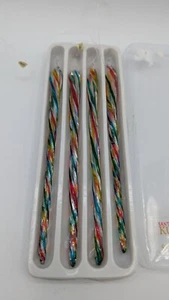 Kurt Adler 4 Glas Eiszapfen 6" Spirale Weihnachtsschmuck Süßigkeiten Mehrfarbig - Bild 1 von 5
