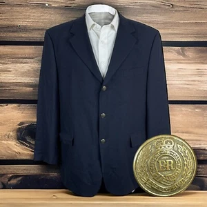 Jos A Bank Blazer Mens 44S Navy Metal Silver Buttons Wool - Picture 1 of 10