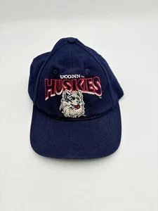 UCONN Huskies Basketball Hat Vintage The Game Snapback Adjustable Blue College - Picture 1 of 9
