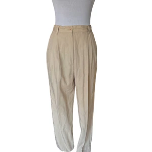 Pantalones de vestir plisados Sag Harbor vintage color tostado claro talla pequeña 8P - Imagen 1 de 12