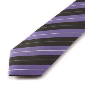 NWT $230 ISAIA NAPOLI Slim 7-Fold Lavender and Olive Green Stripe Silk Tie - Picture 1 of 4