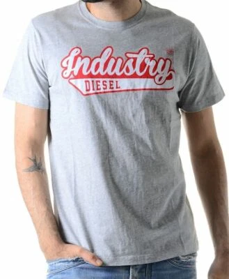 NUEVO CON ETIQUETAS Diesel Contemporánea Cuello Redondo LOGO Gráfico Camiseta Calce Ajustado Camiseta Foto 1 de 3