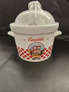 2000 Campbells Soup Tureen Checkered Covered Pot Lid Ladle Spoon - Picture 1 of 4