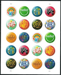 Mint US Pinback Buttons Pane of 20 Forever Stamps Scott# 5919-5928 (MNH) - Picture 1 of 1